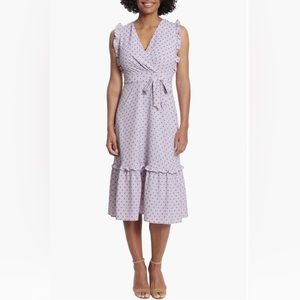 London Times - Wrap Dot Print Dress
